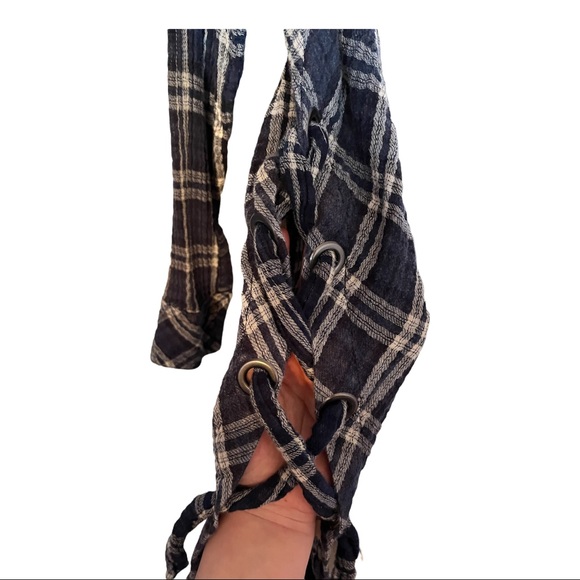 FREE PEOPLE PLAID BUTTON UP TOP - Picture 3 of 6